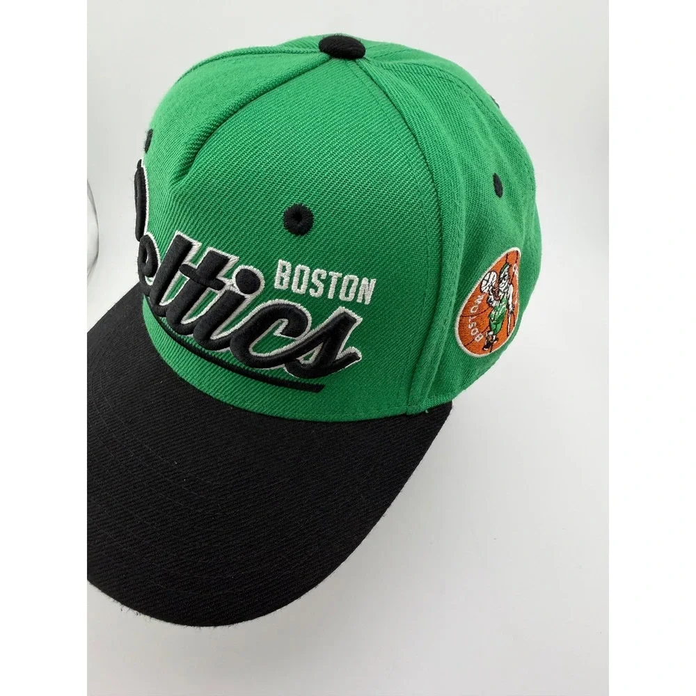 NBA Boston Celtics Youth Snapback Hat Green Black Script‎ Logo Adjustable Cap